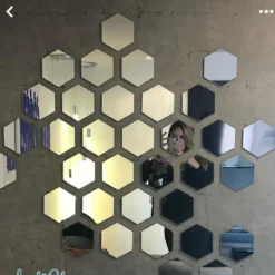 12pcs Hexagon Mirror Acrylic Wall Decor (HMA)