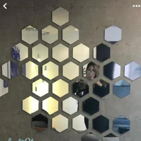 12pcs Hexagon Mirror Acrylic Wall Decor (HMA)