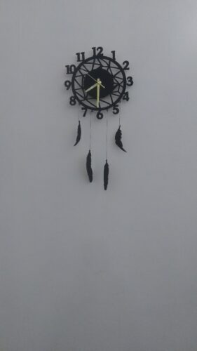 Hanging Wooden Wall Clock, Wooden Feather Wall (HW1) photo review