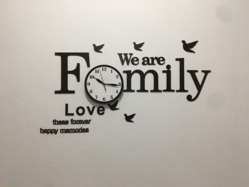 We Are Family Black Modern Round Wooden Wall Clock (WAF1) photo review