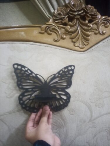 Set of 4 Black ButterFly Random Round Wall Hanging Laminated MDF Plants(S9) photo review