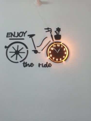 Entertainment Bicycle With LED Light Wooden Wall Clock (EB1) {LED} photo review