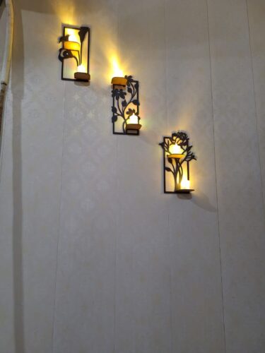 Decorative set of 3 flower frame Wall Shelf MDF Yes 6 Candles! (3FFS) photo review